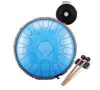 Steel Tongue Drum, 13 Pollici 15 Note Tamburo Handpan Strumento a Percussione Tamburo,Portatile Tamburo del Handpan in Acciaio al Carbonio,con Bacchette per Tamburi Carry Bag,B