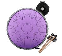 Steel Tongue Drum, 13 Pollici 15 Note Tamburo Handpan Strumento a Percussione Tamburo,Portatile Tamburo del Handpan in Acciaio al Carbonio,con Bacchette per Tamburi Carry Bag,F