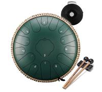 Steel Tongue Drum, 13 Pollici 15 Note Tamburo Handpan Strumento a Percussione Tamburo,Portatile Tamburo del Handpan in Acciaio al Carbonio,con Bacchette per Tamburi Carry Bag,E