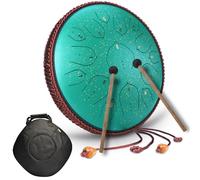 Steel Tongue Drum, 14 Pollici Tamburo in Acciaio D Major 15 Note Handpan Strumento A Percussione Tamburo Con Borsa Da Viaggio E Bacchette Strumento Musicale per Meditazione Yoga Zazen Sound Healing