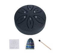 Steel Tongue Drum 3 pollici, 6 toni, tamburo per la lingua, strumento per la batteria, con bacchette, borsa per il trasporto, strumento a percussione per meditazione, yoga