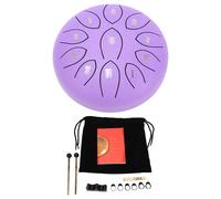 Steel Tongue Drum, 6 inch 11 Notes Metal Hand Drums Chakra Tank Drum Travel Bag and Mallets Rain Drum for Outside Handpan Percussion for Musical Education Meditation Yoga Gifts (Purple)
