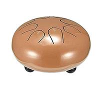 Steel Tongue Drum, 6 Inch Hand Pan Percussion Drum 8 Tune Percussion Instruments, Drum with Drumsticks & Carrying Bag, Tutorial Book, 4 Finger Picks (Golden)