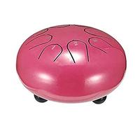 Steel Tongue Drum, 6 Inch Hand Pan Percussion Drum 8 Tune Percussion Instruments, Drum with Drumsticks & Carrying Bag, Tutorial Book, 4 Finger Picks (Pink)
