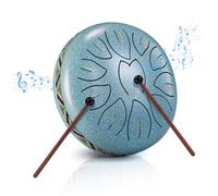 Steel Tongue Drum, 6 Pollici 11 Note D Key Handpan Strumento Musicale Impostata, Portatile Tamburo del Handpan in Acciaio, Strumento a Percussione per Meditazione, Yoga, Guarigione del Suono, Blu