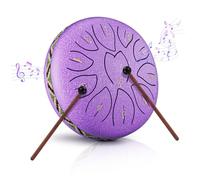 Steel Tongue Drum, 6 Pollici 11 Note D Key Handpan Strumento Musicale Impostata, Portatile Tamburo del Handpan in Acciaio, Strumento a Percussione per Meditazione, Yoga, Guarigione del Suono, Viola
