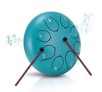 Steel Tongue Drum, 6 Pollici 8 Note C Key Handpan Strumento Musicale Impostata, Portatile Tamburo del Handpan in Acciaio, Strumento a Percussione per Meditazione, Yoga, Guarigione del Suono, Blu
