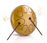 Steel Tongue Drum, 6 Pollici 8 Note C Key Handpan Strumento Musicale Impostata, Portatile Tamburo del Handpan in Acciaio, Strumento a Percussione per Meditazione, Yoga, Guarigione del Suono, Oro