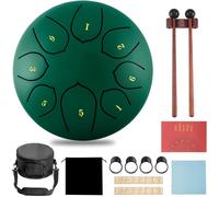 Steel Tongue Drum,6 Pollici 8 Note Do Maggiore Accordato Tamburi in Acciaio,Strumento a Percussione con Bacchette per Tamburi Carry Bag Note Sticks per Meditazione Yoga Zazen Sound Healing