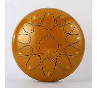 Steel Tongue Drum C Major, 10 pollici 13 note Kids Tongue Drum Handpan Drum, kit di strumenti a percussione con bacchette for batteria, adesivi for appunti, plettri, staffa for mazze e borsa da concer