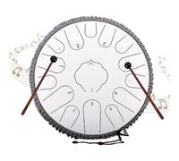 Steel Tongue Drum, chiave in do Handpan Tongue Drum da 13", Strumento a Percussione a 15 Toni con Borsa da Viaggio e Bacchette per Yoga, Meditazione e Terapia del Suono,H