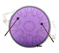Steel Tongue Drum, chiave in do Handpan Tongue Drum da 13", Strumento a Percussione a 15 Toni con Borsa da Viaggio e Bacchette per Yoga, Meditazione e Terapia del Suono,F