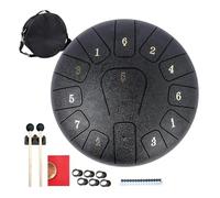 steel tongue drum, Kit di batteria con lingua in acciaio da 10 pollici e 13 note,for Musical Education(10 inch Black)