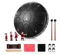 Steel Tongue Drum, MINENICE Tamburo Handpan da 6 Pollici a 11 Toni, Do Maggiore e Handpan con Borsa per Batteria e Strumenti a Percussione per la Meditazione e la Musicoterapia (Nero Opaco)