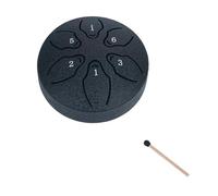 steel tongue drum, Percussione portatile con lingua in acciaio da 3 pollici e 6 note,for Musical Education(Black)