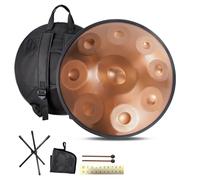 Steel Tongue Drum, Steel Handpan a 9/10/ 12 Note con Borsa, Bacchette e Supporto per Battenti, Strumento Handpan Drum a 432Hz/440Hz per la Guarigione del Suono, la Meditazione o lo Yoga (Size : 440H