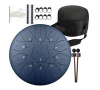 steel tongue drum, Strumento a percussione etereo con linguetta in acciaio glucofono tono D da 10 pollici e 11 note,for Meditation Yoga(Black)