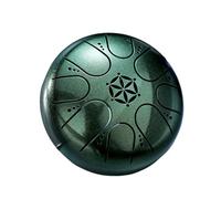 steel tongue drum, Tamburo con linguetta in acciaio C5 da 5,5 pollici a 8 note con borsa,for Meditation Yoga(Dark green)