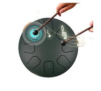 steel tongue drum, Tamburo con linguetta in acciaio da 6 pollici a 8 note con borsa e mazze, carillon for la pioggia,for Meditation Yoga(Retro Green)
