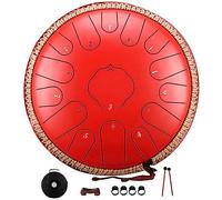 Steel Tongue Drum,Tamburo in Acciaio a 13 Pollici, chiave in do 15 Note, Tamburo Handpan, Strumento a Percussione con Bacchette per Tamburi e Borsa,H