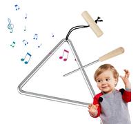 Steel Triangle Instrument, Triangle Hand Percussion, Campana a percussione manuale, in acciaio con bacchette per l'educazione del ritmo