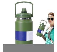Steel Water Bottle, Cold Sports Bottle, 5.91x13.39x4.69 Inches, Large Hiking Flask, Leakproof Cooling Container with Handle for Gym, Travel, Outdoor, Camping, School, Beach, Picnic, Home