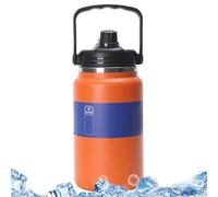 Steel Water Bottle, Cold Sports Bottle, 5.91x13.39x4.69 Inches, Large Hiking Flask, Leakproof Cooling Container with Handle for Gym, Travel, Outdoor, Camping, School, Beach, Picnic, Home