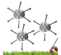 Steel Wire Grass Trimmer Head,String Trimmer Replacement Head Compatible with Most Lawn Mower,6Inch Steel Weed Eater Trimmer Head,Tool-Free Installation (3PCS - 6 Blades)