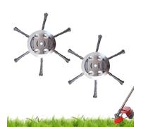 Steel Wire Grass Trimmer Head,String Trimmer Replacement Head Compatible with Most Lawn Mower,6Inch Steel Weed Eater Trimmer Head,Tool-Free Installation (2PCS - 6 Blades)