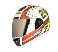 Steelbird Aria Rage Lucido Bianco Rosso e Giallo Integrale + Argento Visor 580mm