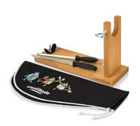 steelBlade - Prosciutto + copri prosciutto Kukuxumusu + coltello prosciutto e Chaira - Supporto prosciutto prodotto in Spagna