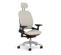 Steelcase Sedia da ufficio ergonomica: Leap, con Poggiatesta, Beige | Consegnata assemblata, ruote universali, materiali premium, fino a 150 kg e 190 cm, comfort della seduta.