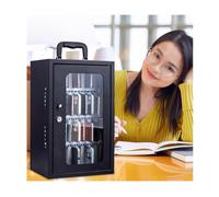 SteelCellPhoneLockerforOffice & ClassroomMobilePhoneStorageLockBoxwithHandleSecureManagementSolution(Black25x20.5x33.5cm)