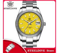 STEELDIVE SD1933 Bracciale in acciaio inossidabile di piccole dimensioni 39mm Vetro zaffiro BGW9 Blu luminoso NH35 Orologio meccanico automatico da uomo