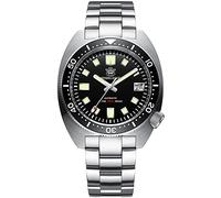 STEELDIVE SD1977 Slim Abalone Orologio da polso sportivo da uomo in vetro zaffiro NH35 meccanico 200 m impermeabile subacqueo orologio, nero