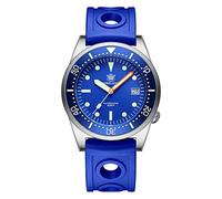 Steeldive SD1979 Bracciale in acciaio inossidabile Immersione Orologi da uomo Quadrante blu 200M Impermeabile NH35 Orologio da immersione meccanico automatico, Gomma Blu