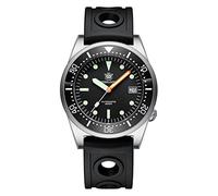 Steeldive SD1979 Bracciale in acciaio inossidabile Immersione Orologi da uomo Quadrante blu 200M Impermeabile NH35 Orologio da immersione meccanico automatico, Gomma nera.