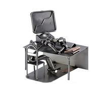 Steelman24 I Omini di Viti Addormentato Davanti al Pc I Idee Regalo Originale I Soprammobili in Metallo I Modellino