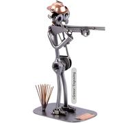 Steelman24 I Omini di Viti Cacciatore con Piastra di Incisione Personale I Idee Regalo Originale I Soprammobili in Metallo I Modellino