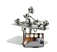 Steelman24 I Omini di Viti Chiropratico con Portabiglietti da Visita I Idee Regalo Originale I Soprammobili in Metallo I Modellino