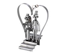 Steelman24 I Omini di Viti Coppia di Sposi con Cuore I Idee Regalo Originale I Soprammobili in Metallo I Modellino