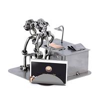Steelman24 I Omini di Viti Dermatologo con Portabiglietti da Visita I Idee Regalo Originale I Soprammobili in Metallo I Modellino