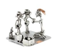 Steelman24 I Omini di Viti Educatrice con Piastra di Incisione Personale I Idee Regalo Originale I Soprammobili in Metallo I Modellino