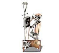 Steelman24 I Omini di Viti Elettricista con Fulmine con Portabiglietti da Visita I Idee Regalo Originale I Soprammobili in Metallo I Modellino