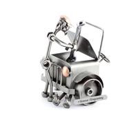 Steelman24 I Omini di Viti Meccanico D'Auto con Piastra di Incisione Personale I Idee Regalo Originale I Soprammobili in Metallo I Modellino