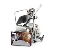 Steelman24 I Omini di Viti Meccanico D'Auto con Portabiglietti da Visita I Idee Regalo Originale I Soprammobili in Metallo I Modellino