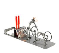 Steelman24 I Omini di Viti Meccanico per Biciclette, Organizer da Scrivania I Idee Regalo Originale I Soprammobili in Metallo I Modellino