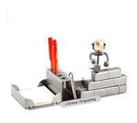 Steelman24 I Omini di Viti Muratore con Organizer per Ufficio con Piastra di Incisione Personale I Idee Regalo Originale I Soprammobili in Metallo