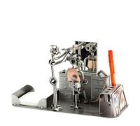 Steelman24 I Omini di Viti Parrucchiere con Organizer per Ufficio I Idee Regalo Originale I Soprammobili in Metallo I Modellino