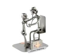 Steelman24 I Omini di Viti Pediatra con Piastra di Incisione Personale I Idee Regalo Originale I Soprammobili in Metallo I Modellino